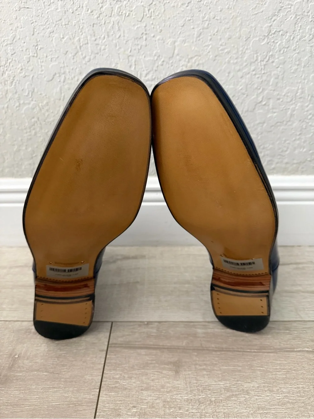 Tom Ford Men's Navy Blue Chelsea Boots crackled leather men 11.5